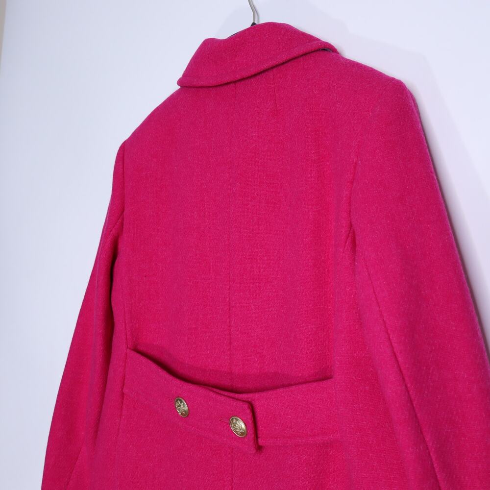 J. CREW Warwick Top Coat NWT Pink Italian Wool Blend Stadium Cloth Women's 00 - Picture 5 of 10